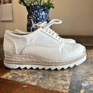 Women's White Espadrille Oxford Shoes